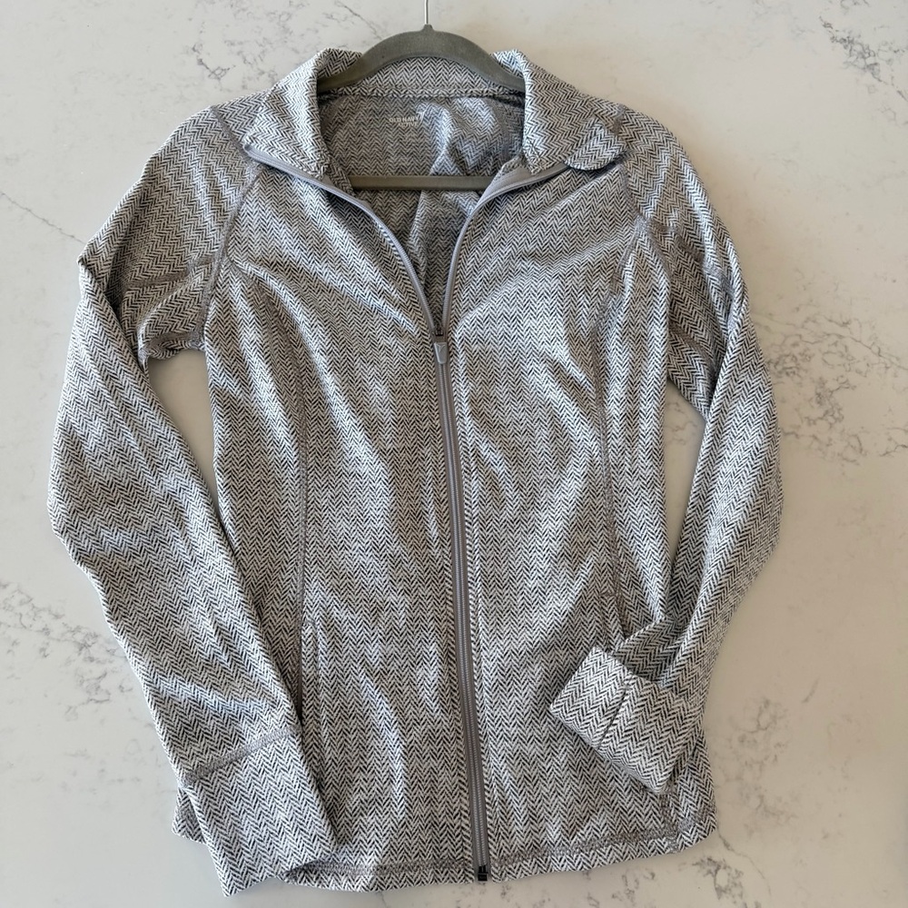 Old Navy Athletic Gray Zip-Up Jacket